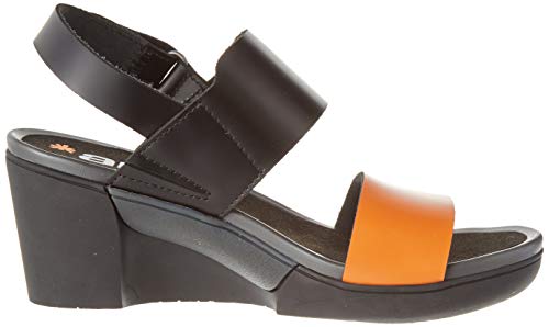 Art Rotterdam, Zapatos de tacón con Punta Abierta para Mujer, Multicolor (Black/Orange Black/Orange), 39 EU