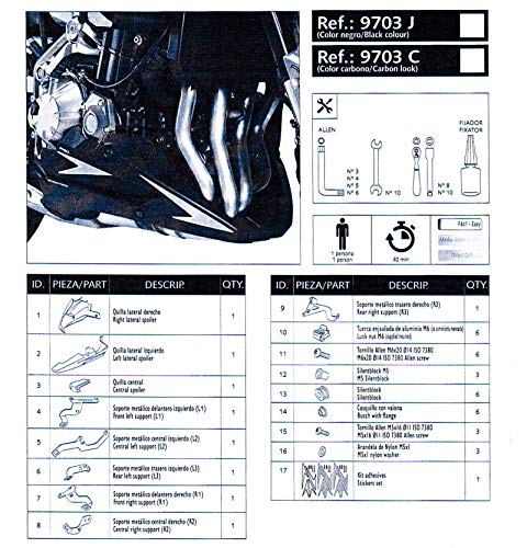 Artudatech cubierta para panel inferior de motocicleta, marco para guardabarros inferior, panel de carenado puig, cubierta para motocicleta para Kawasa-KI Z900 2017-2019