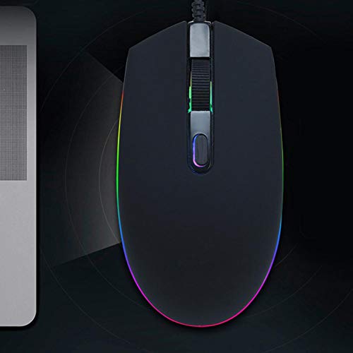 ASHATA Gaming Mouse, RGB Backlight Mechanical Gaming Mouse Marquee Mouse con Cable Notebook Computadora de Escritorio Juegos E-Sports USB dedicado 007RGB