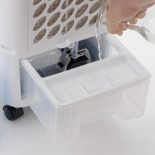 AVANT - Climatizador Evaporativo portátil, 65W - 3 Velocidades, Deposíto de Agua 4 L, Temporizador 7,5 H, Rejillas Verticales con oscilación automática, Filtro Honeycomb,Color Blanco.