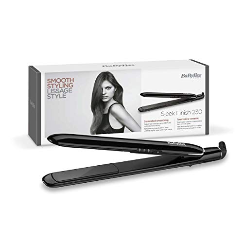 BaByliss ST255E Planchas de pelo con placas flotantes de cerámica con turmalina, 3 temperaturas 180ºC, 200ºC y 230ºC, calentamiento instantáneo, apagado automático, cable giratorio 2 m