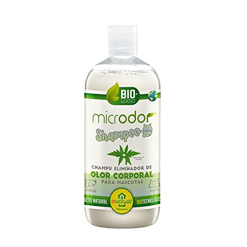 BACTEMIA MICRODOR CHAMPU 500ml eliminador de Olor Corporal para Perros y Gatos (Apto para Cachorros y Pieles sensibles)