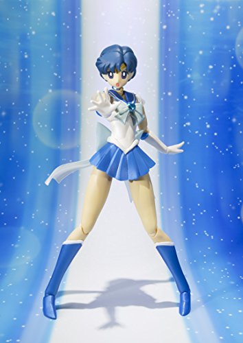 BANDAI- Amy Super Mercury, Figura de 14 cm, Sailor Moon S.H. Figuarts (BDISM128441)