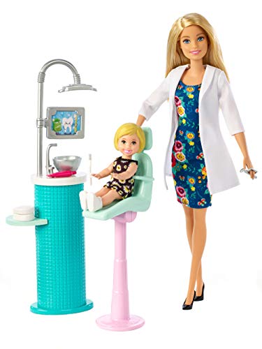 Barbie Quiero Ser Dentista muñeca con muñeca bebé y accesorios, regalo para niñas y niños 3-9 años (Mattel FXP16) , color/modelo surtido