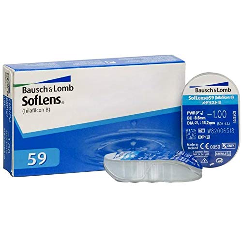 BAUSCH + LOMB - SofLens® 59 - Lentes de contacto de reemplazo mensual - Pack de 6