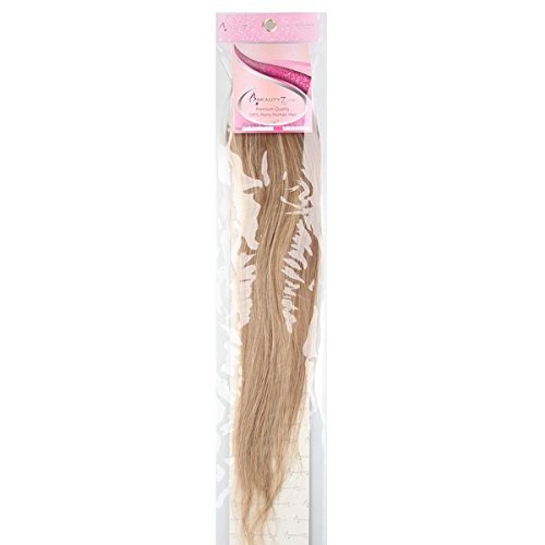 Beauty7 7 unidades 70g extensiones de clip de pelo natural pelucas cabello humano de color 8# y 613# de 18 pelugadas 46cm larga