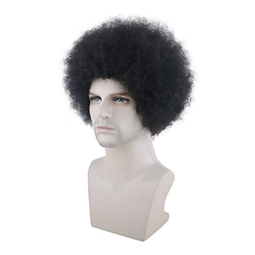 Becus 100% cabello humano rizado corto mullido rizado Afro pelucas para hombres negro natural