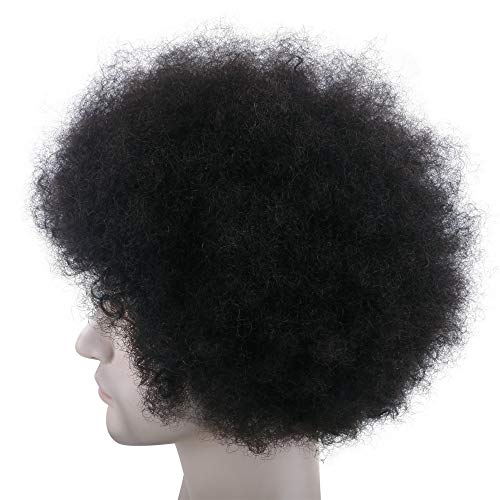 Becus 100% cabello humano rizado corto mullido rizado Afro pelucas para hombres negro natural