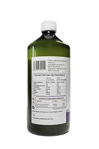 Benessence - Aloe Arándano Zumo de Aloe Vera con Arándano 1000 ml - Hecho en Italia - 3 x 1L