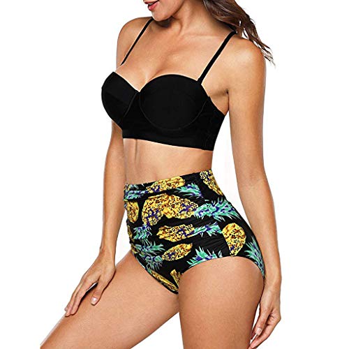 Bikini Mujer Push Up 2019 Bikinis de Cintura Alta Sexy Traje de Baño de Dos Piezas Retro de Playa Bohemia Acolchado Bañador vikinis brasileño Conjunto Tallas Grandes Biquini Ropa