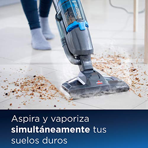 Bissell 1977N Aspirador y Limpiador a Vapor, 1600 W, 81 Decibelios, Azul, Titanio