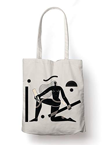 BLAK TEE Abstract Women's Body Art Organic Cotton Reusable Shopping Bag Natural