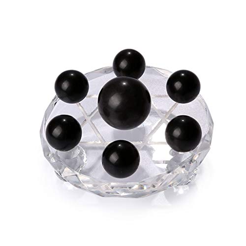 Bola de Cristal Negro Natural bola de cristal Siete Estrellas matriz Bola de cristal Bola Oficina Lucky Feng Shui Dedicación pulido regalo de la decoración Esfera Lente Decoración Oficina