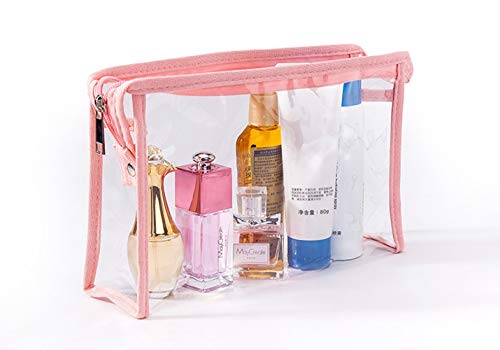 Bolsas de Aseo, RUISIKIOU 3 Sets Bolsa de Viaje de PVC Artículos de Aseo Kit de Maquillaje cosmético Cartera Transparente pequeña para Mujer