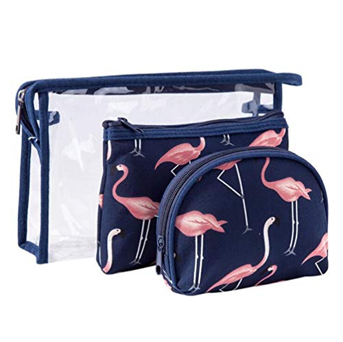 Bolsas de Aseo, RUISIKIOU 3 Sets Bolsa de Viaje de PVC Artículos de Aseo Kit de Maquillaje cosmético Cartera Transparente pequeña para Mujer