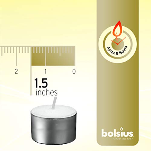 Bolsius – Vela perfumada 103630519700 Velas, Cera de parafina, Blanco, Paquete de 50