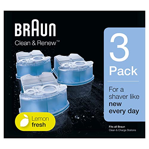 Braun Clean&Renew Cartuchos de recarga para afeitadora eléctrica hombre, 3 unidades, compatibles con todos los centros SmartCare Y Clean&Charge