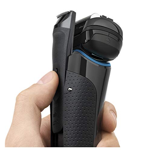 Braun Series 9 9240 s - Afeitadora eléctrica para hombre de lámina, en húmedo y seco, máquina de afeitar barba con base cargadora, negro/azul, sólo recargable, inalámbrico