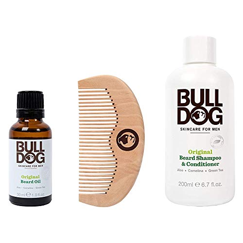 Bulldog Cuidado Facial para Hombres Bulldog Skincare For Men Pack - Kit Cuidado Barba, Aceite Barba + Champú Y Acondicionador Barba + Peine 250 g