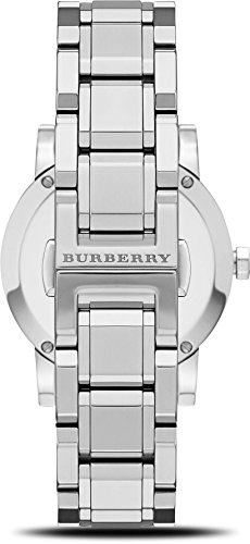 Burberry Luxury Diamonds Watch Womens Girls The City Precious acero inoxidable Madre de Pearl texturizado fecha Dial BU9125