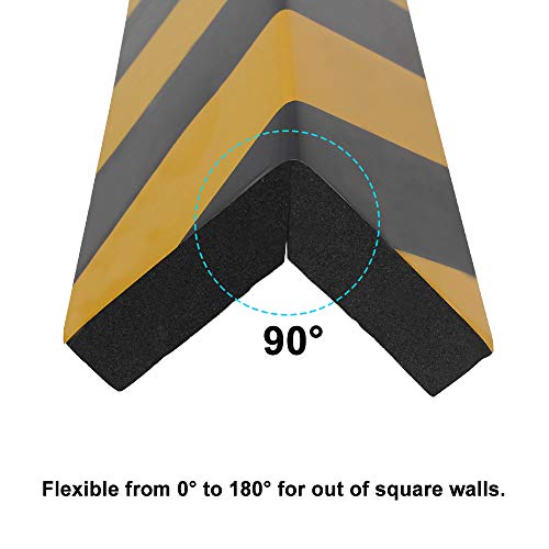 BUZIFU 2pcs Protección para Parachoques,Espuma para Golpes,Las Franjas Amarillas y Negras,Protectores para Esquinas de la Columna del Garaje,para Cualquier Persona Que Quiera Evitar el Temido Arañazo