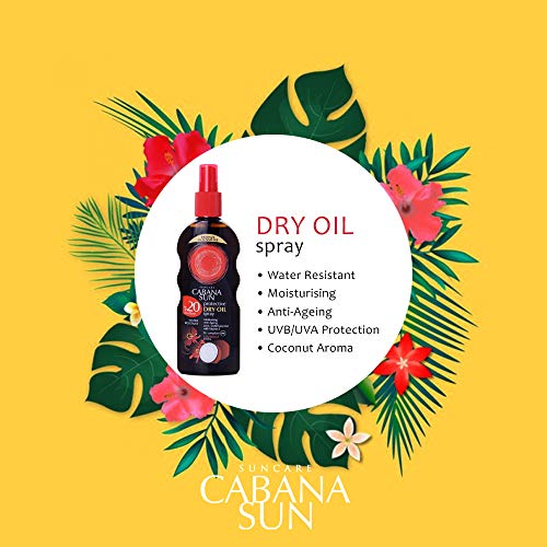 Cabana Sun Deep TANNING Dry Oil Spray Coconut Water Resistant 200 ml SPF20