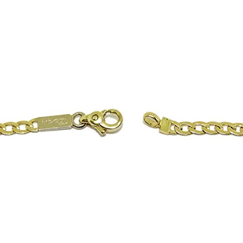 Cadena de Oro Amarillo de 18k para Hombre Maciza Tipo barbada de 60cm de Larga y 3mm de Ancha