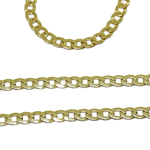 Cadena de Oro Amarillo de 18k para Hombre Maciza Tipo barbada de 60cm de Larga y 3mm de Ancha