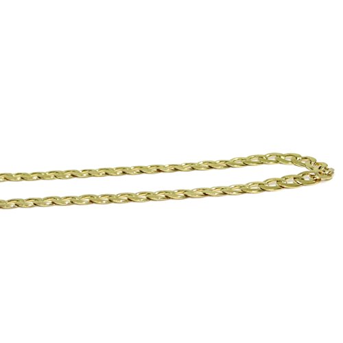 Cadena de Oro Amarillo de 18k para Hombre Maciza Tipo barbada de 60cm de Larga y 3mm de Ancha