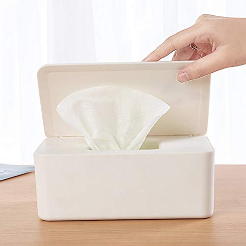 Caja para toallitas húmedas, Dispensador de Toallitas Mojado Tejido Caja Mantiene Toallitas Fresco con Tapa Sello Caja Dispensadora de Toallitas Húmedas Caja de Almacenamiento para Toallitas Húmedas