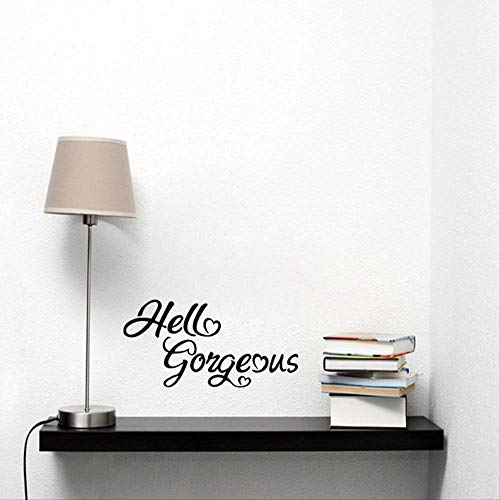 Calcomanía Decorativoetiqueta De Cristal De Espejo De Baño"Hello Gorgeous", Etiqueta De Pared Decorativa Creativa En Inglés