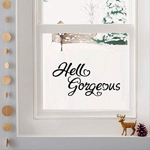 Calcomanía Decorativoetiqueta De Cristal De Espejo De Baño"Hello Gorgeous", Etiqueta De Pared Decorativa Creativa En Inglés