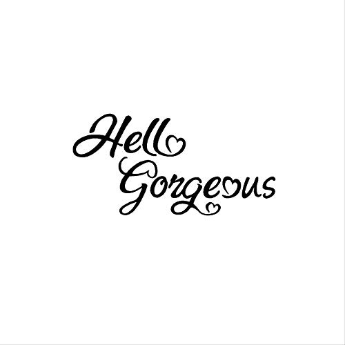 Calcomanía Decorativoetiqueta De Cristal De Espejo De Baño"Hello Gorgeous", Etiqueta De Pared Decorativa Creativa En Inglés