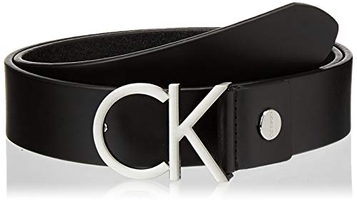 Calvin Klein Ck Logo Belt 3.5cm Cinturón, Schwarz (Black 001), 80 para Mujer