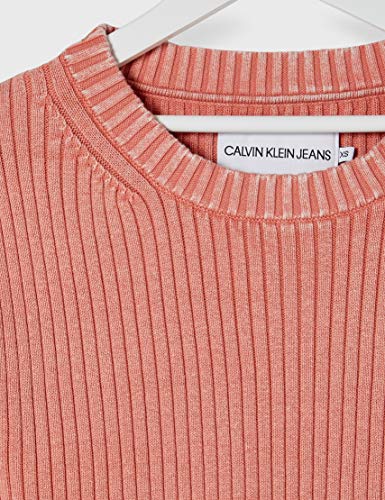 Calvin Klein Relaxed Washed Rib Sweater Sudadera, Morado (Brandied Apricot VAZ), 36 (Talla del Fabricante: Small) para Mujer