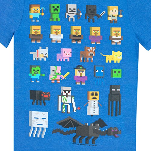 Camiseta para chicos de Minecraft azul real 7-8 Años