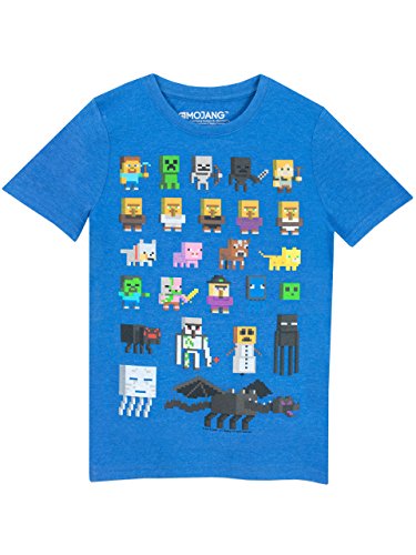 Camiseta para chicos de Minecraft azul real 7-8 Años