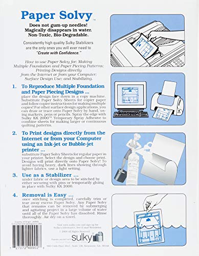 Carta Solvy acqua solubile stabilizzatore-8-1/2 X 11" 12/Pkg