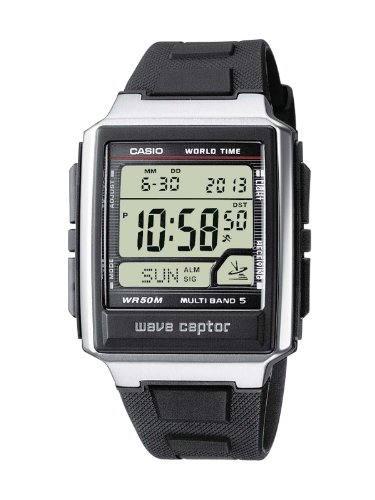 Casio WAVE CEPTOR Reloj Radiocontrolado, Negro, para Hombre, con Correa de Resina, WV-59E-1AVEF