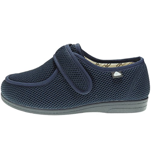 CELIARUIZ Wallaby-REJ Zapatilla Wallaby Rejilla Extra Ancho Especial Antibacteriana Sanitized Diabéticos Posoperatorio Ajuste Velcro Hombre Mujer Unisex Marino Talla 42