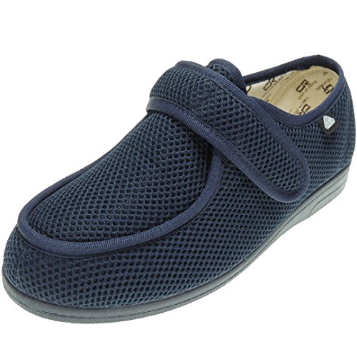 CELIARUIZ Wallaby-REJ Zapatilla Wallaby Rejilla Extra Ancho Especial Antibacteriana Sanitized Diabéticos Posoperatorio Ajuste Velcro Hombre Mujer Unisex Marino Talla 42