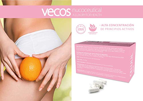 Celulil Vecos para combatir la celulitis y la piel naranja - Anticelulítico y reductor intensivo que alisa y tonifica la piel – 100% natural – 90 cápsulas