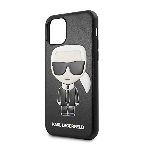 CG Mobile Karl Lagerfeld - Carcasa rígida de piel sintética para iPhone 11 Pro, diseño en relieve, color negro