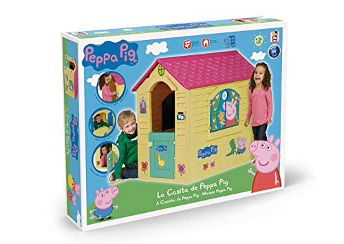 Chicos Peppa Pig Casita Infantil de Exterior, Color Amarilla con tejado Rosa (La Fábrica de Juguetes 89503)