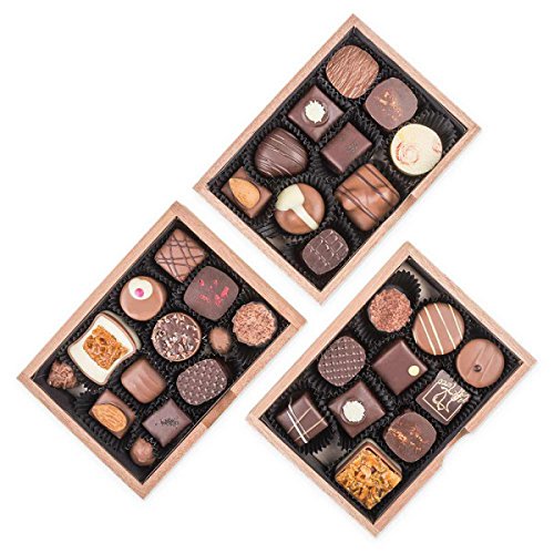 ChocoGrande - Ladies - 30 exclusivos Surtido De Pralinés | bombones Praliné | regalo en caja de madera | sabores | Chocolate | Cumpleaños | Mujer | Dia de la madre | San valentín | Dulces navideños