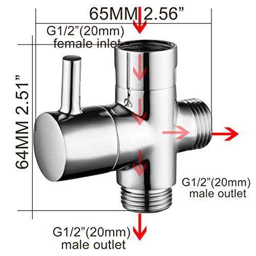 CIENCIA G1 / 2" Válvula desviadora de 3 vías para recambio de sistema de ducha (DSF007)