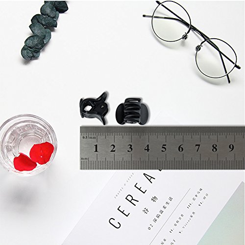 CINEEN 12Pcs Garra de Pelo Negro Plástico Mini horquilla 6 garras del pelo Pinza Abrazadera para las mujeres