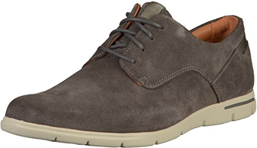 Clarks Vennor Walk, Zapatos de Cordones Derby para Hombre, Gris (Grey Suede-), 43 EU