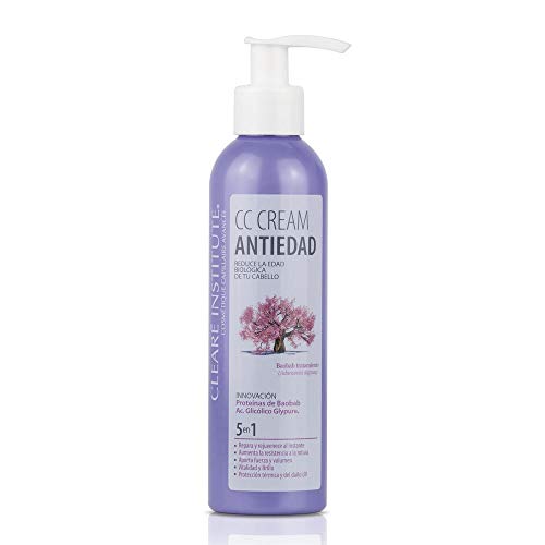 Clearé Institute CC Cream - Tratamiento Regenerador Antiedad | Aporta fuerza y Volumen | 95% Ingredientes Naturales | Aumenta Resistencia a la Rotura | Protector Térmico| Sin Parabenos - 200ml