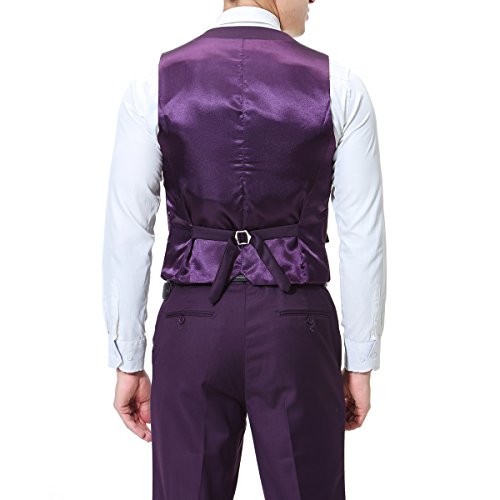 Cloud Style - Traje de 3 piezas con chaqueta, chaleco y pantalones, para hombre, corte moderno morado morado M